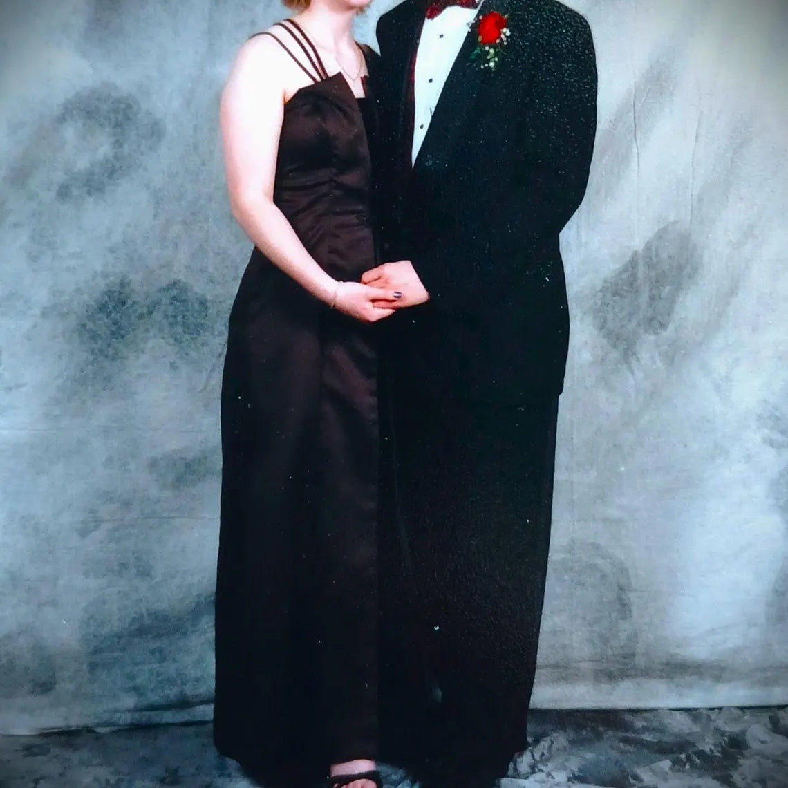 Vintage Y2K Strapless Maxi Prom Gown dark brown De Laru by Sheila Yen satin velvet EVC repaired new zipper formal party dress