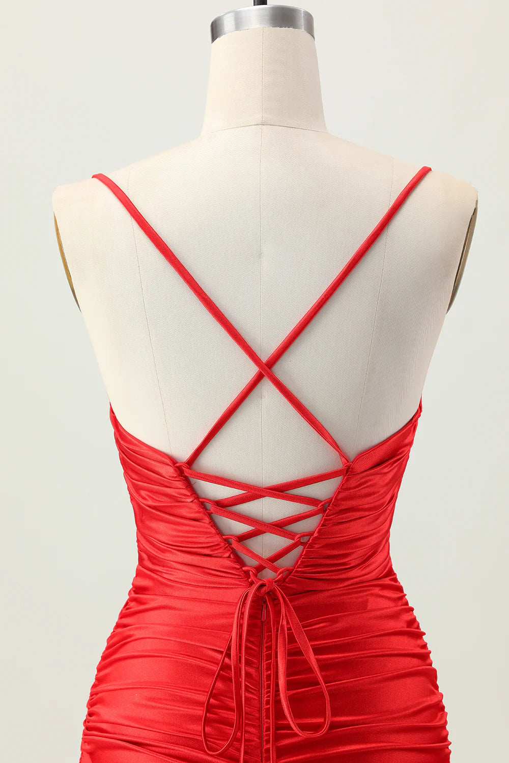 Dark Khaki Sweetheart Collar Spaghetti Straps Ruched Cut Out Tight Homecoming Dress Party Dress