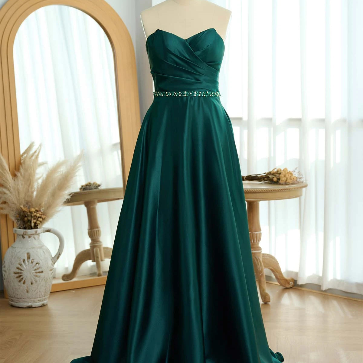 Jiesen Emerald Green A-Line Sweetheart Prom Dress – JIESEN DRESS