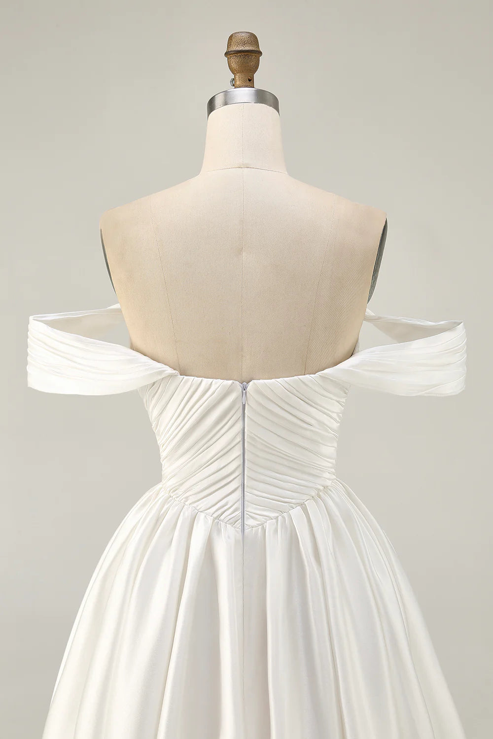 Lovely White Ruched Off The Shoulder Short Homecoming Dress White A-line Party Dress