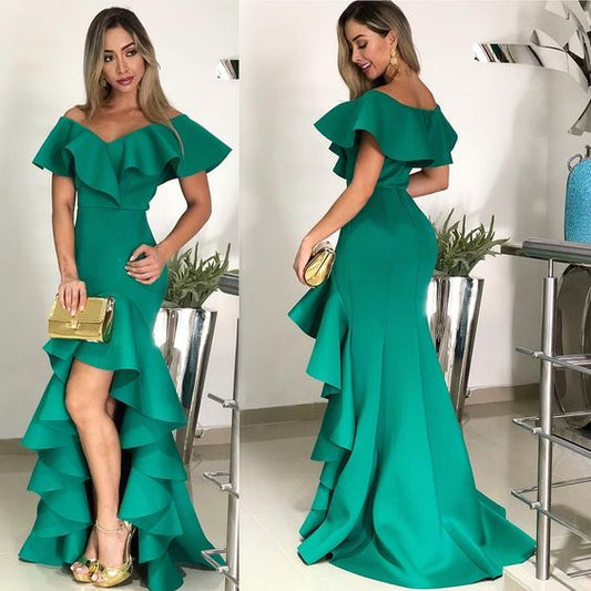Satin Sleevesless Zipper Long Prom Dress