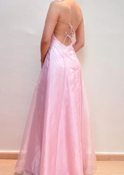 long prom dress pink evening gown