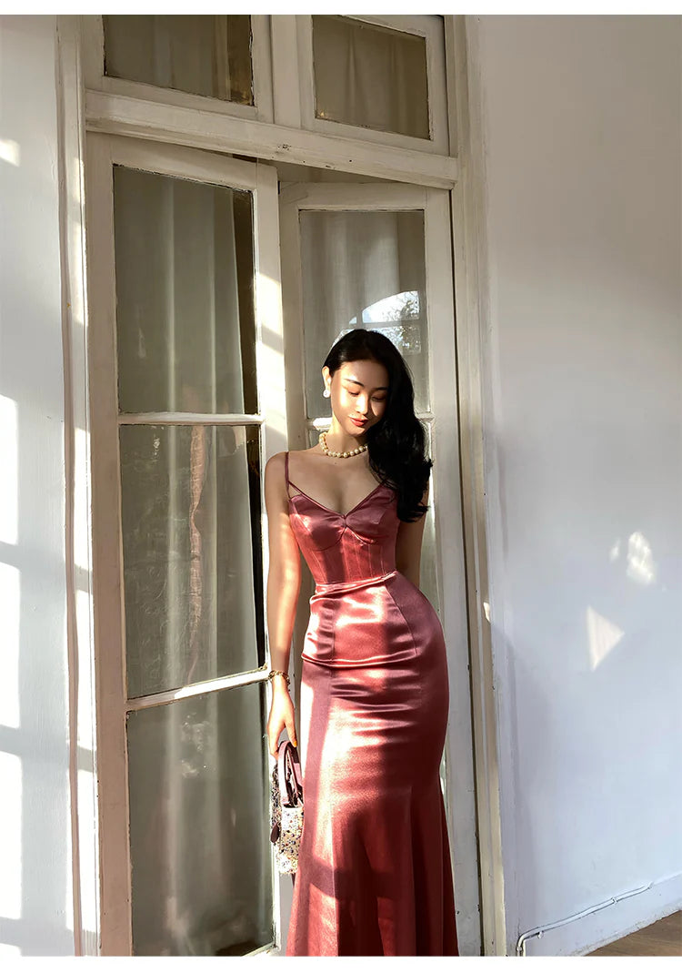 Satin Long Formal Occasion Dresses Evening Gowns