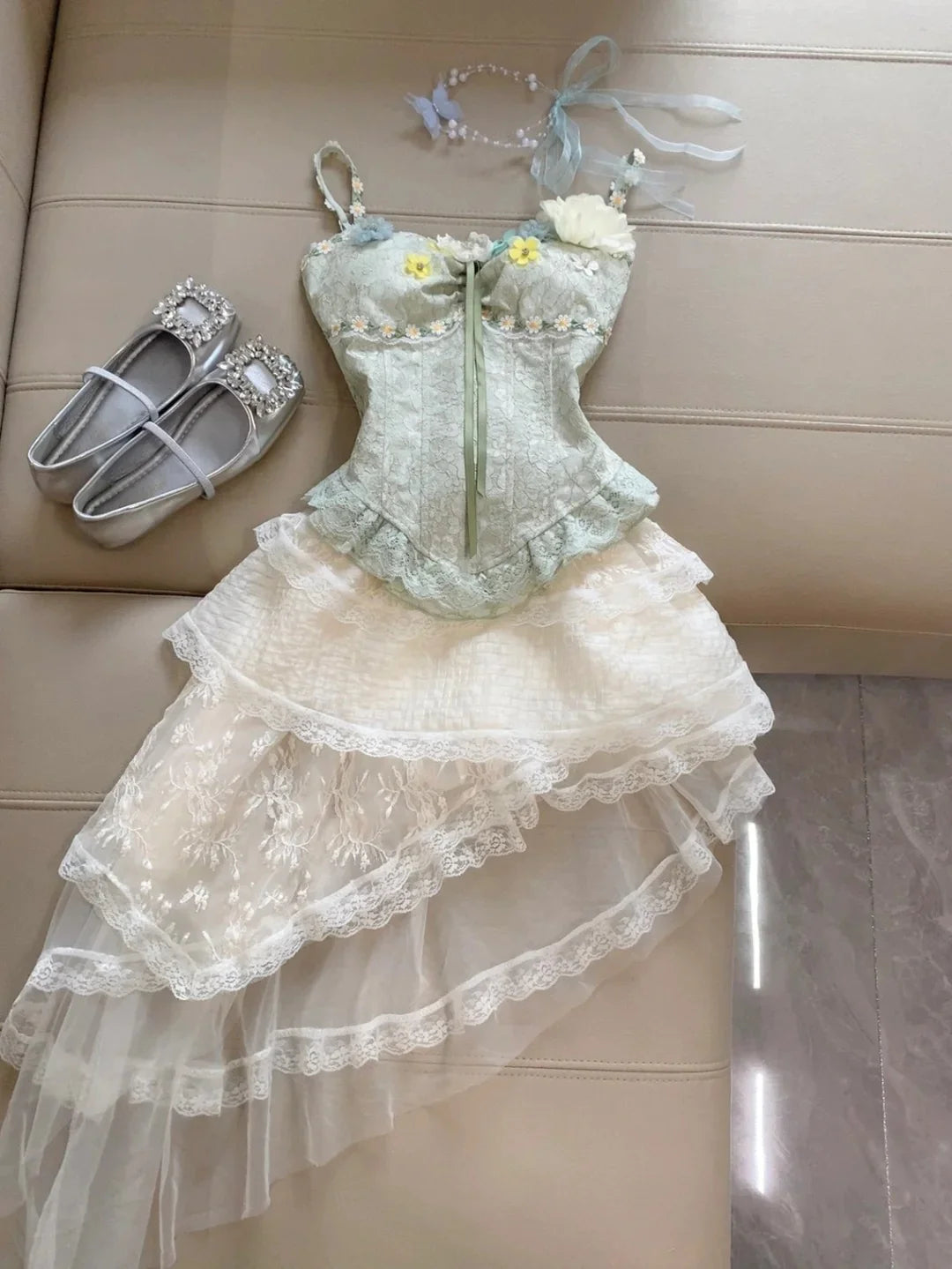 A-Line Fairytale Spaghetti Straps Homecoming Dresses Sweet Lace Short Prom Dress