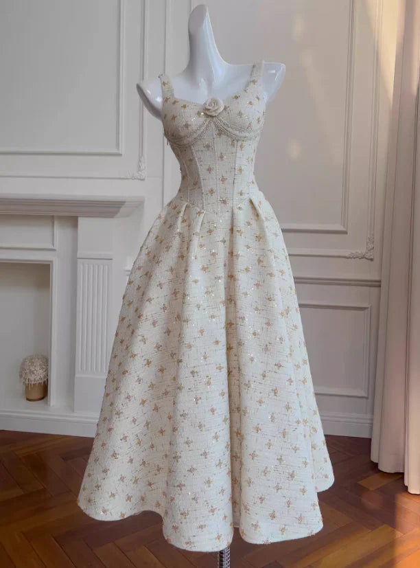 Sequined suspender tea party dress retract your waist birthday dress