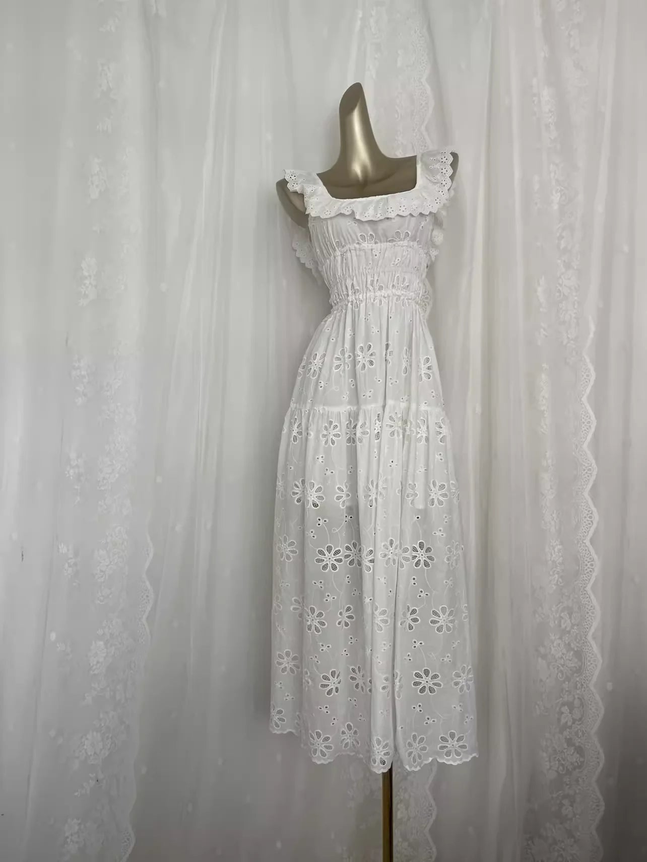 Cute A Line Lace White Vacation Dress Full of charm Party Dresses