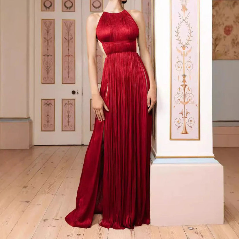Full of charm Simple and elegant One-Shoulder Pleated Satin Prom Dress
