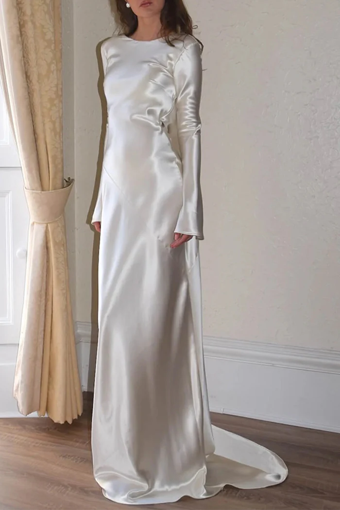 Simple design Exquisite tailoring Sexy Prom Backless O Neck Evening Dresses