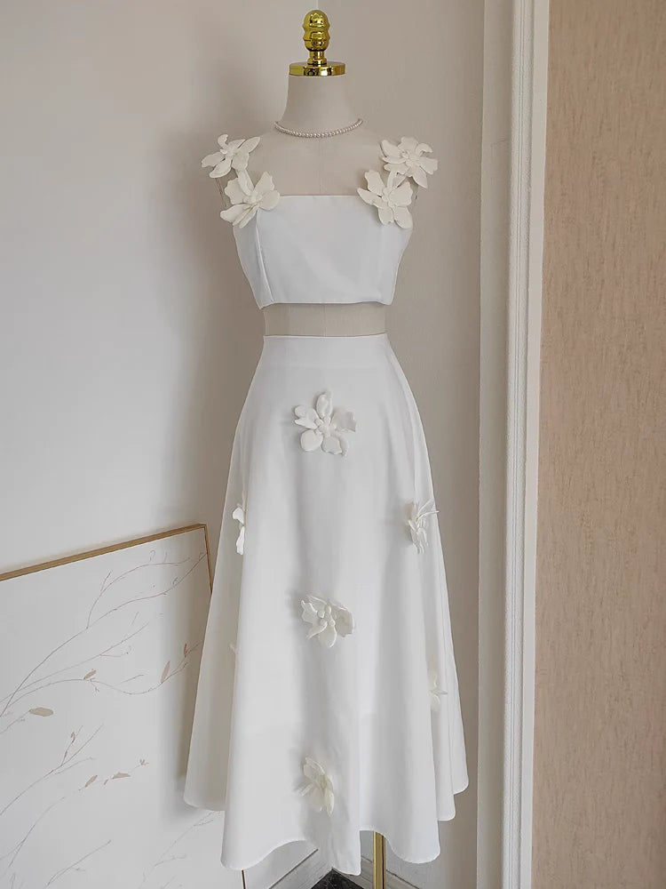 A line Straps White Satin Dinner Party Dresses Sexy Show your waist Birthday Outfits