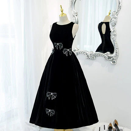 A line Black Knee Unique design Length Retract Your Waist Sleeveless Prom Dresses