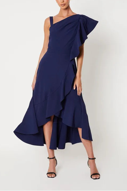 Unique design Ruffle One Shoulder Mother Of The Bride Outfits Dress