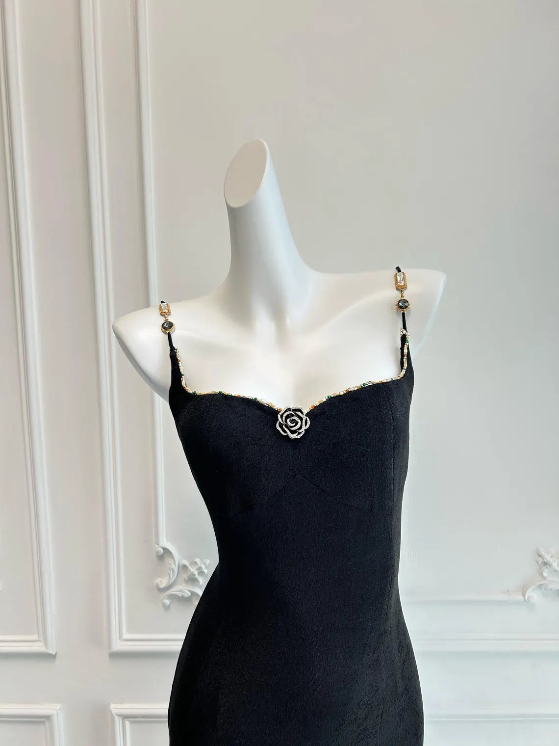 Oku Mayutoku/Hakumoto - Black Evening Dress Full of charm Slim-fit Prom Dress