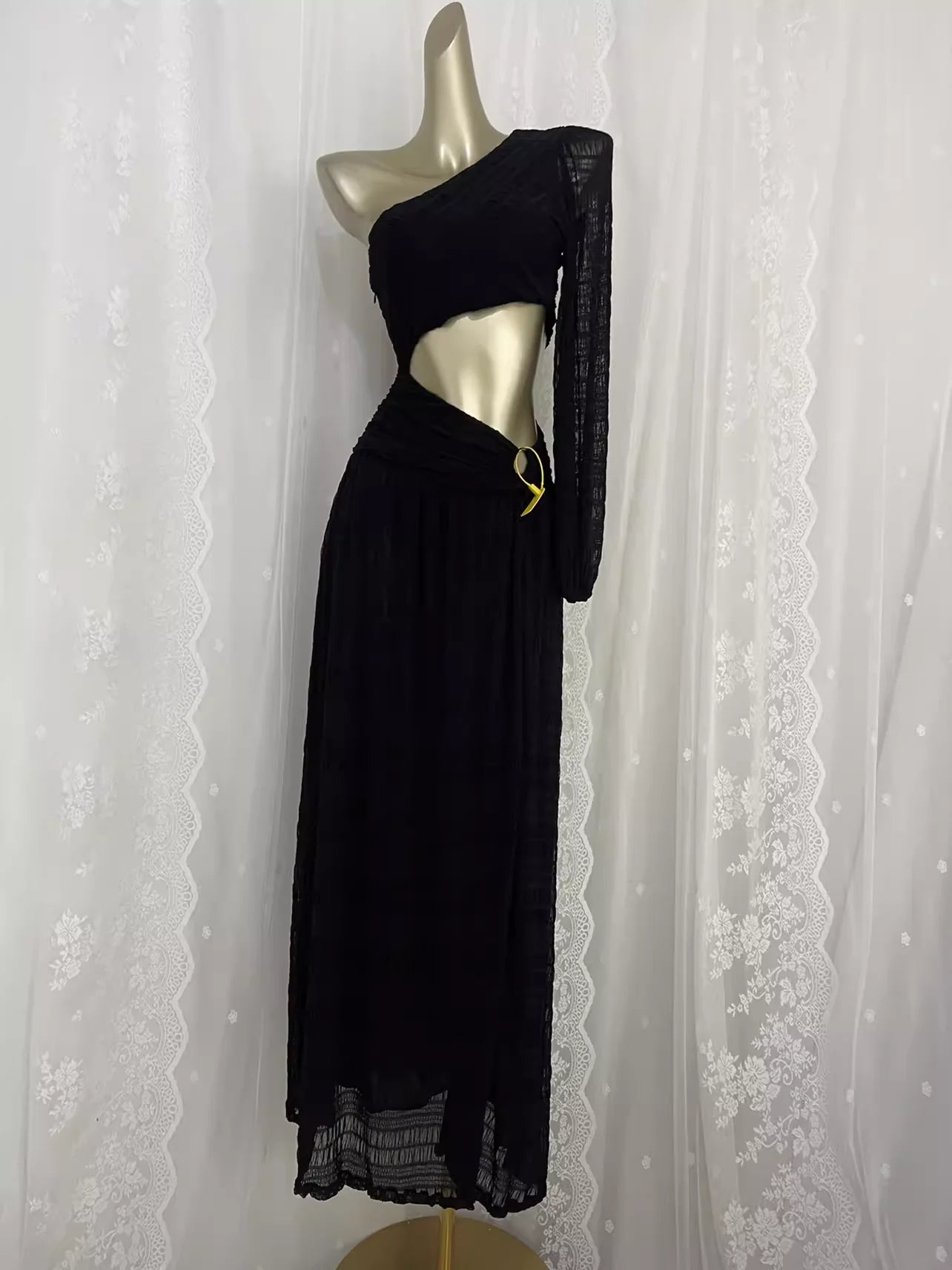 One Shoulder Black Vacation Beach Dress Simple Sheath Prom Dresses