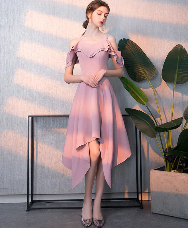 Simple V Neck Short Prom Dress, Retract Your Waist Homecoming Dress