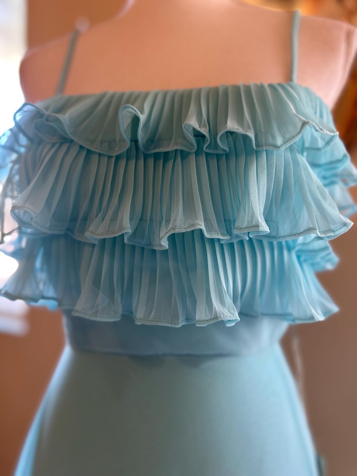 Amazing Aqua Chiffon Formal Gown Unique design Prom Dress Blue Party Dress