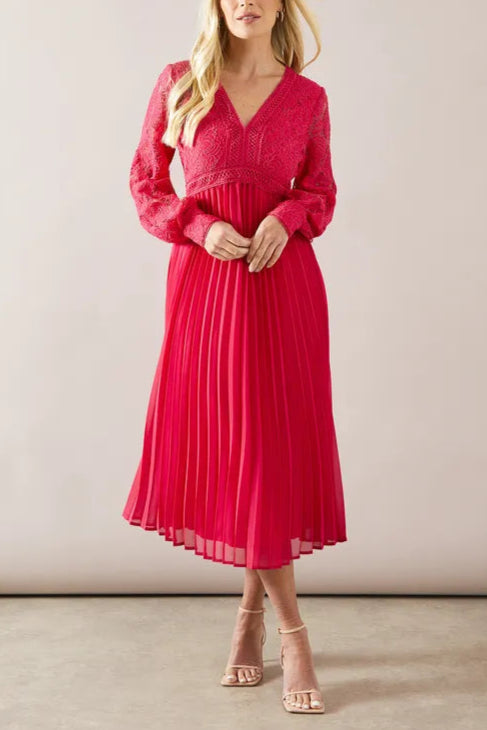 Petite Lace Pleated Skirt Midi Mother Of The Bride Outfits Dress