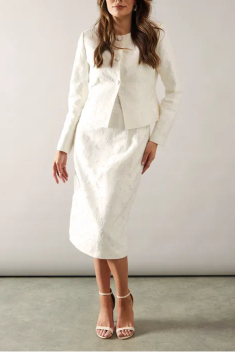 Floral Lace Button Front Jacket Mother Of The Bride Outfits Dress