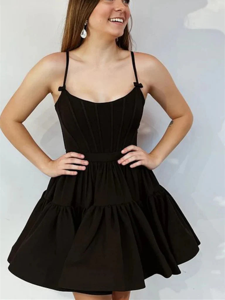 Unique design Pretty Short Black Retract Your Waist Formal Homecoming Dresses