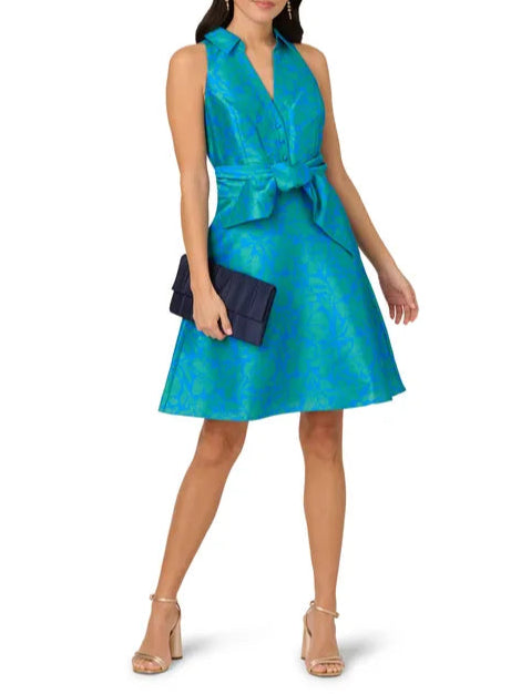 Tie Front Printed Short Retract Your Waist Mother Of The Bride Outfits Dress