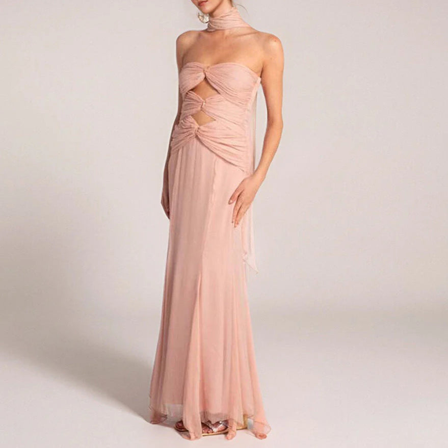 Unique design Early Fall Fish Tail Hollow Chiffon Off Shoulder Prom Dress