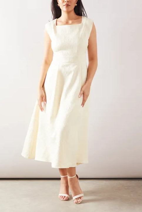 Petite Floral Jacquard Satin Fit & Flare Midaxi Mother Of The Bride Outfits Dress