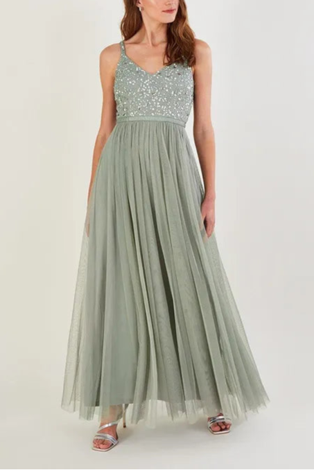 'Autumn' Embellished Retract Your Waist Maxi Mother Of The Bride Outfits Dress