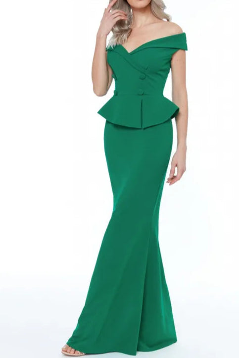 Bardot Crossover Full of charm Exquisite tailoring Bridesmaids Maxi Dress