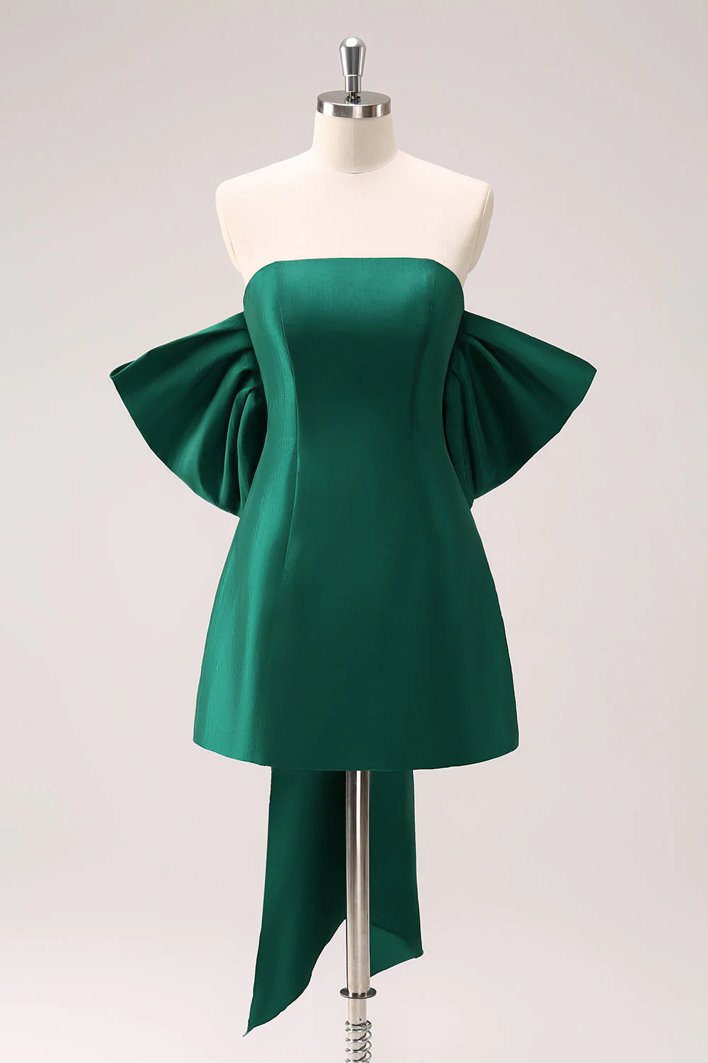 Unique design Dark Green Strapless A Line Short Homecoming Dress With Bow
