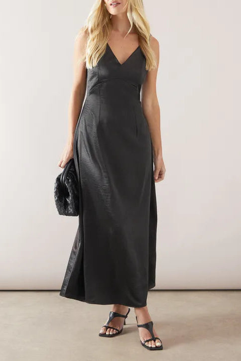 Petite Occasion Satin Lace Detail Maxi Mother Of The Bride Outfits Dress