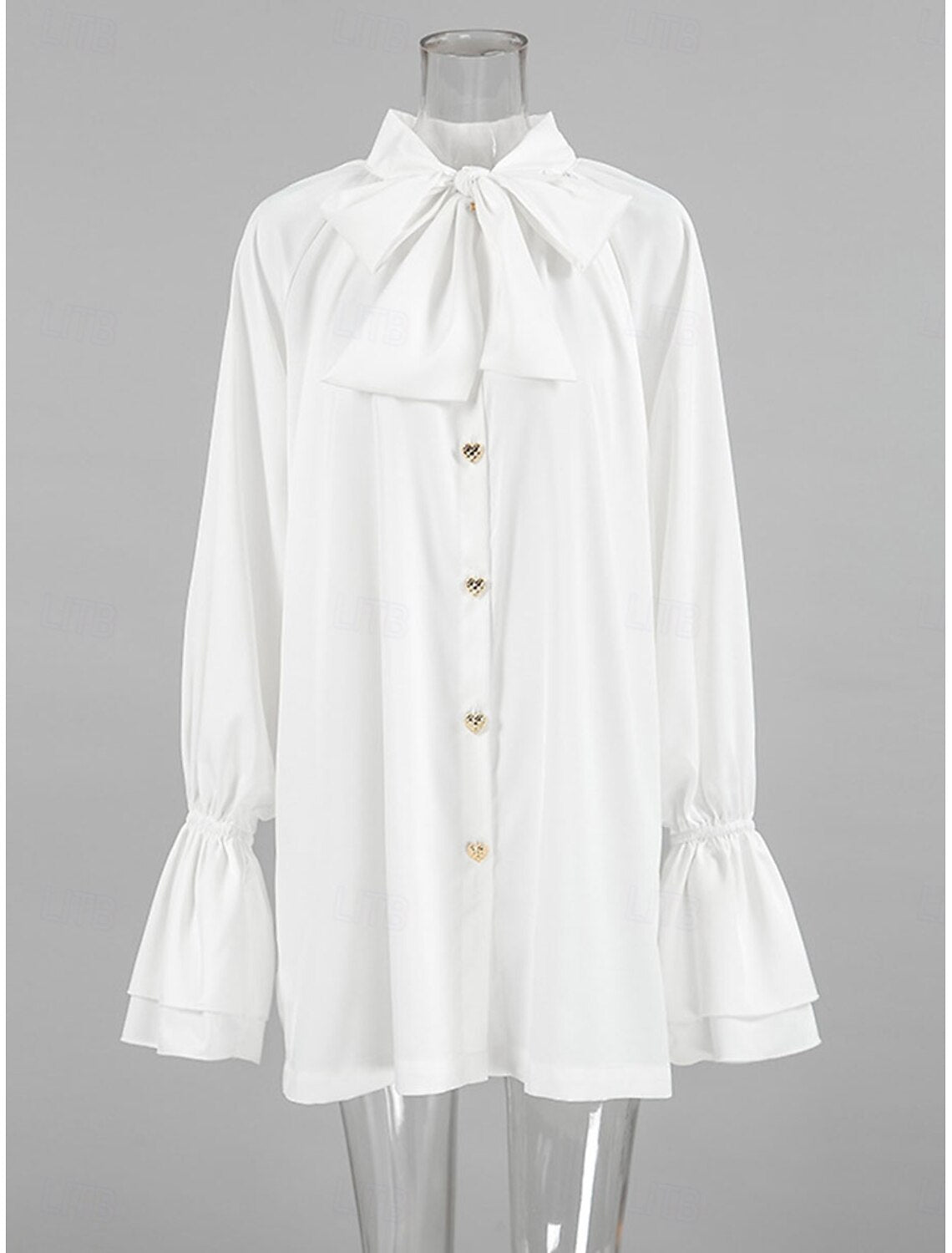 Women's Long Sleeve Shirts Lace Up Neck Shirts Casual Shirts Elegant Cute Stylish Vacation Party Daily Regular Fit Plain