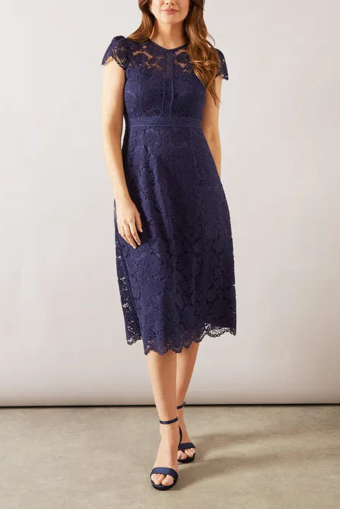 Lace Fit And Flare Midi Mother Of The Bride Outfits Dress