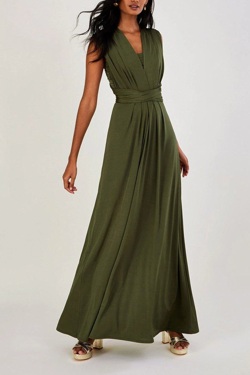 'Thea' Twist Me Tie Me Retract Your Waist Bridesmaids Maxi Dress