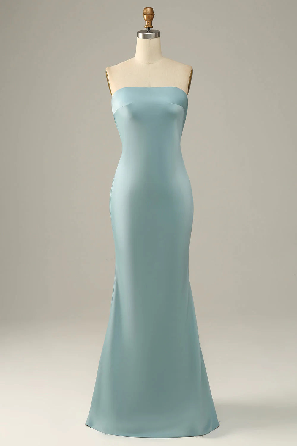 Grey Blue Gentle and elegant Appropriate color matching Satin Mermaid Bridesmaid Dress