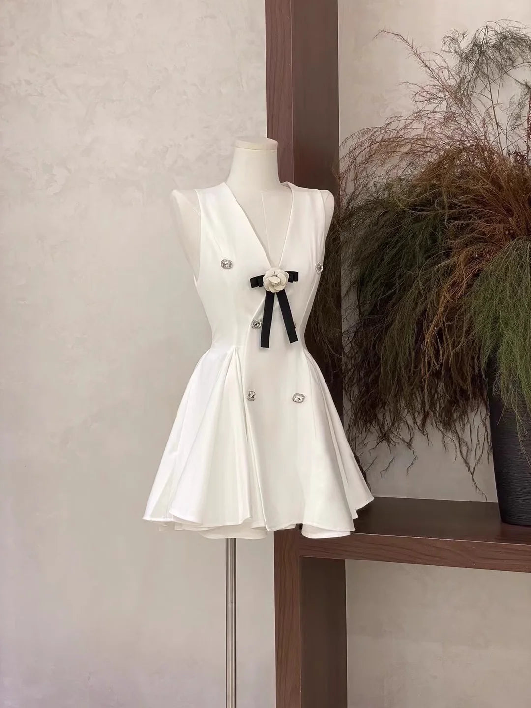 Sexy A Line V Neckline Ruffled White Women's Full of charm Homecoming Dresses