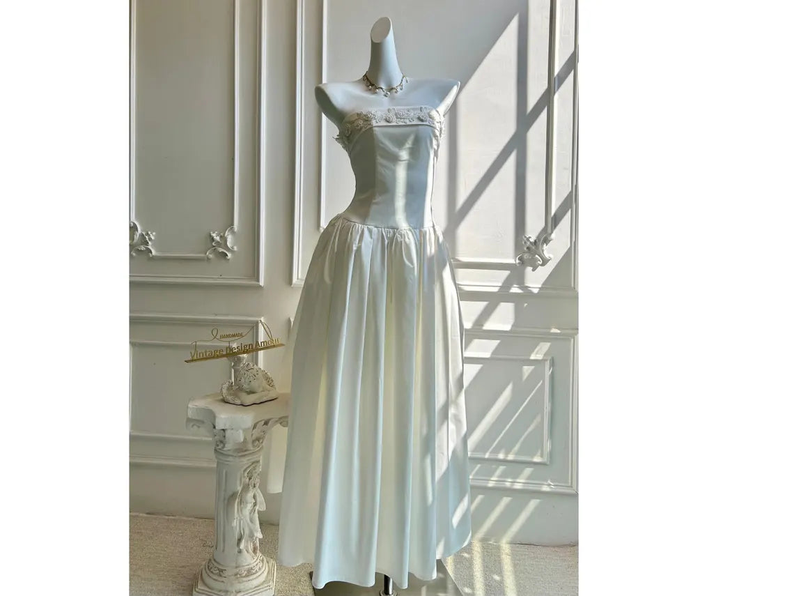 Elegant Exquisite tailoring Retract Your Waist Prom Dress With Applique