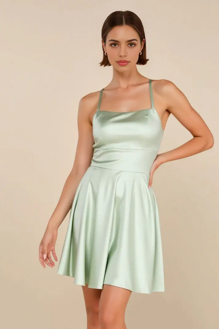 JiesenDress Mini Dress Simple A Line Spaghetti Strap Backless Elegant Dress Discount Hot Sale Homecoming Dress