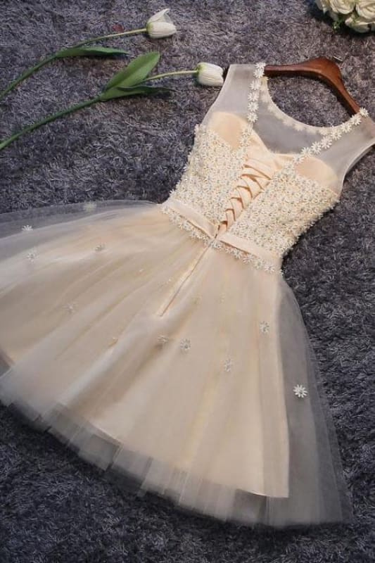 Cheap Beaded Outstanding Short Lace Up Retract Your Waist Homecoming Dresses