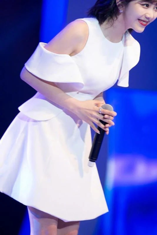 A Line Cute Short Sleeves Sweet Ivory Retract Your Waist Satin Homecoming Dresses