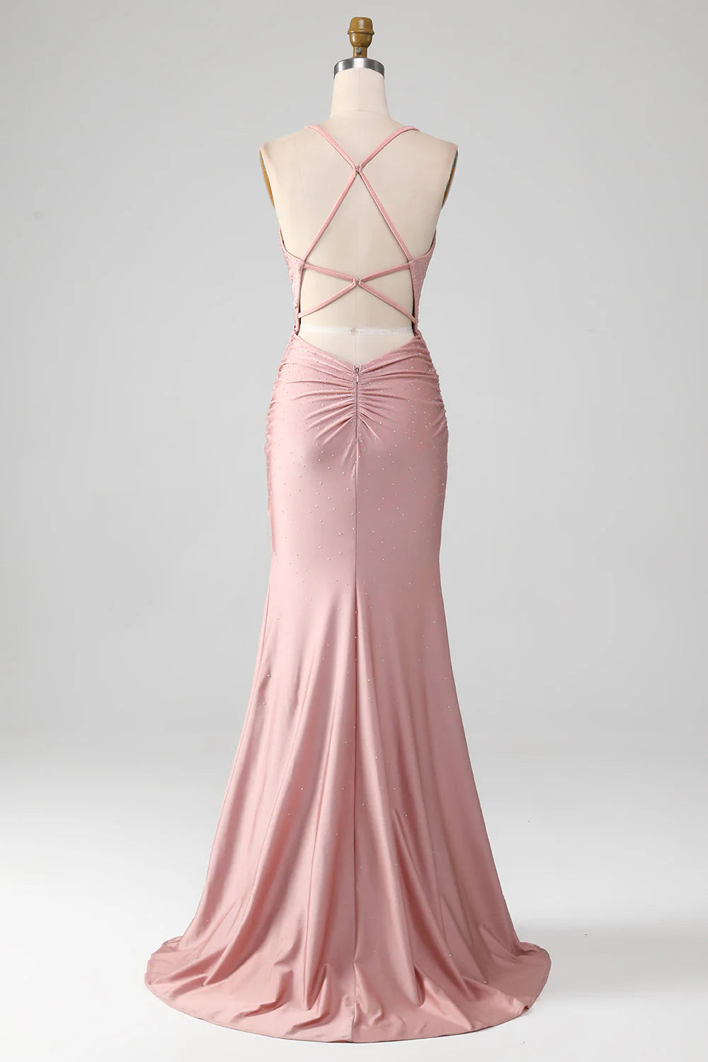 Full of charm Sparkly Blush Beaded Long Mermaid Slim-fit Prom Dress
