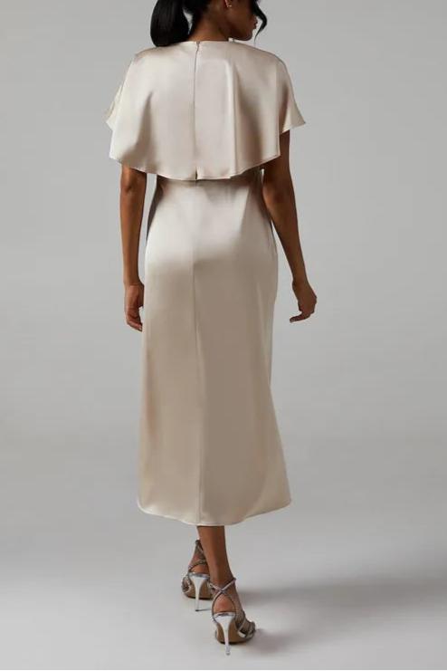 Elegant and gentle Full of charm Satin Halter Bridesmaids Maxi Dress