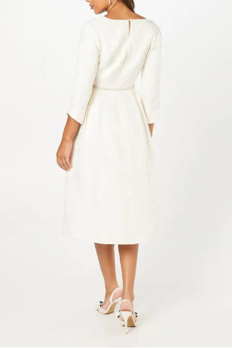 Occasion Jacquard Pleat Detail Midi Mother Of The Bride Outfits Dress