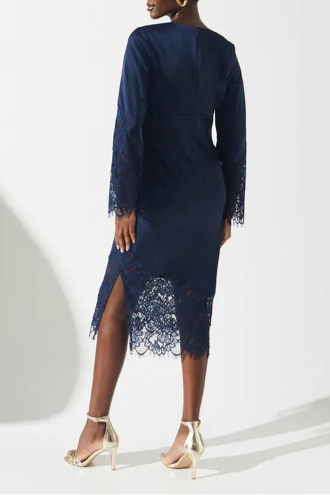 Lace Panelled Unique design Satin Wrap Mother Of The Bride Outfits Dress