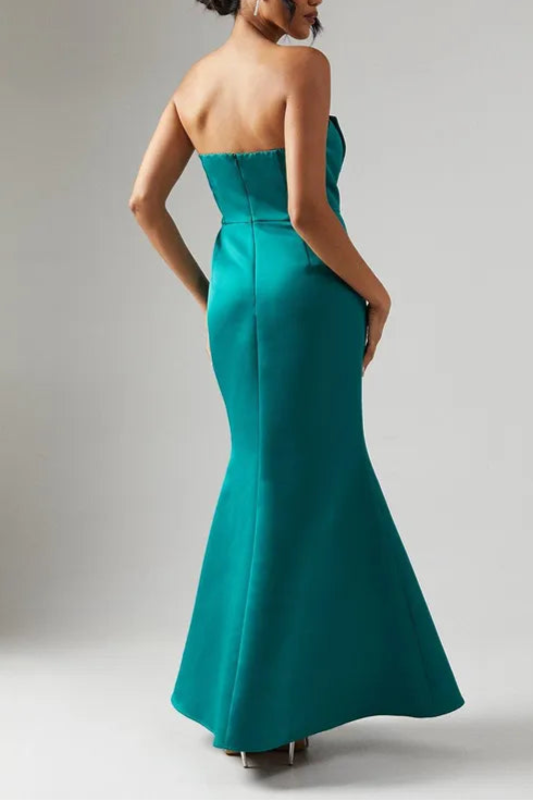 Full of charm Bow Bandeau Fishtail Off Shoulder Bridesmaid Dress