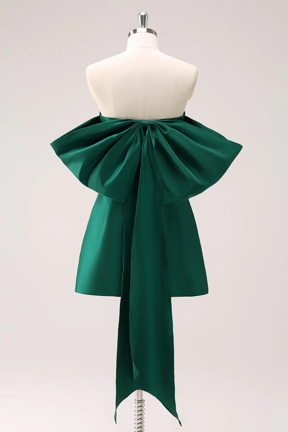 Unique design Dark Green Strapless A Line Short Homecoming Dress With Bow