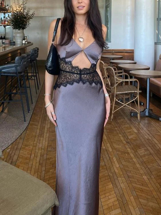 Sexy Cut Out Prom Dress Lace Evening Dress Vacation Party Dress