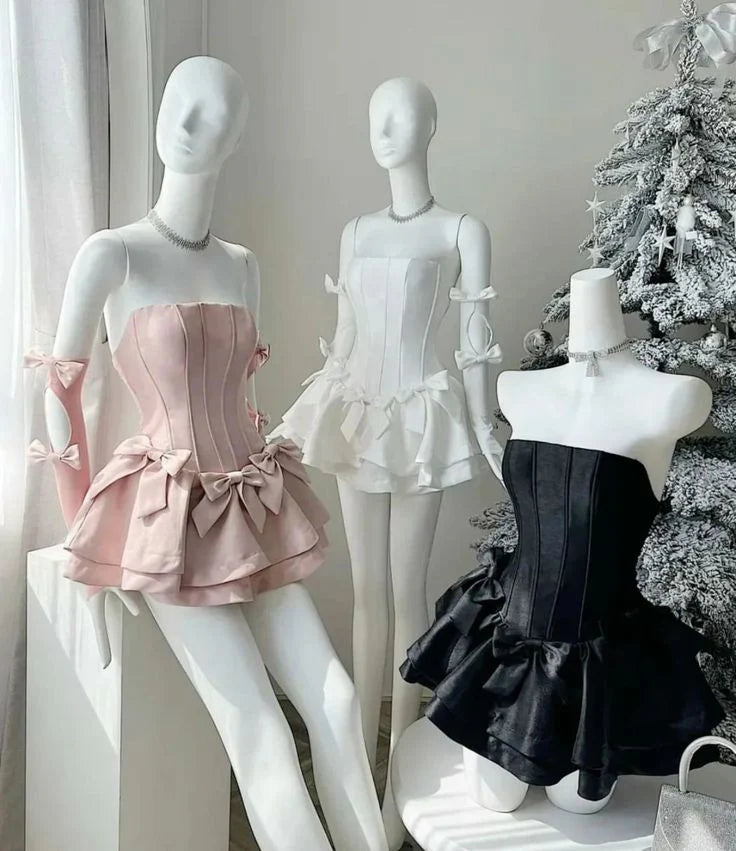 Unique design Simple Strapless Sleeveless Satin A-Line Mini Homecoming Dress