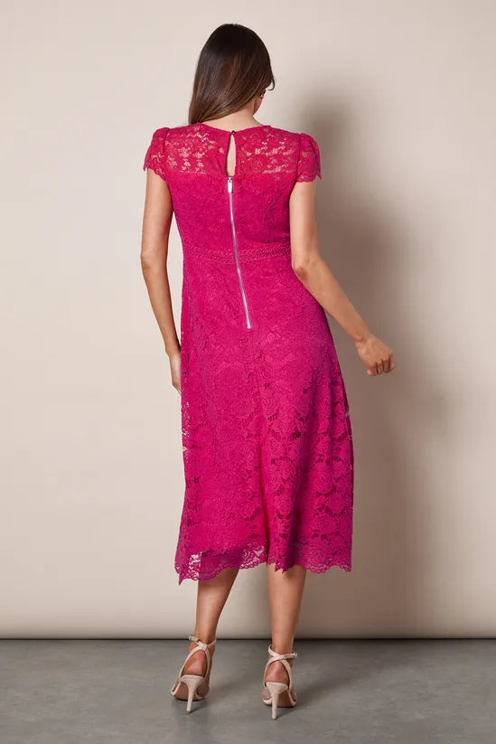 Lace Fit And Flare Midi Mother Of The Bride Outfits Dress