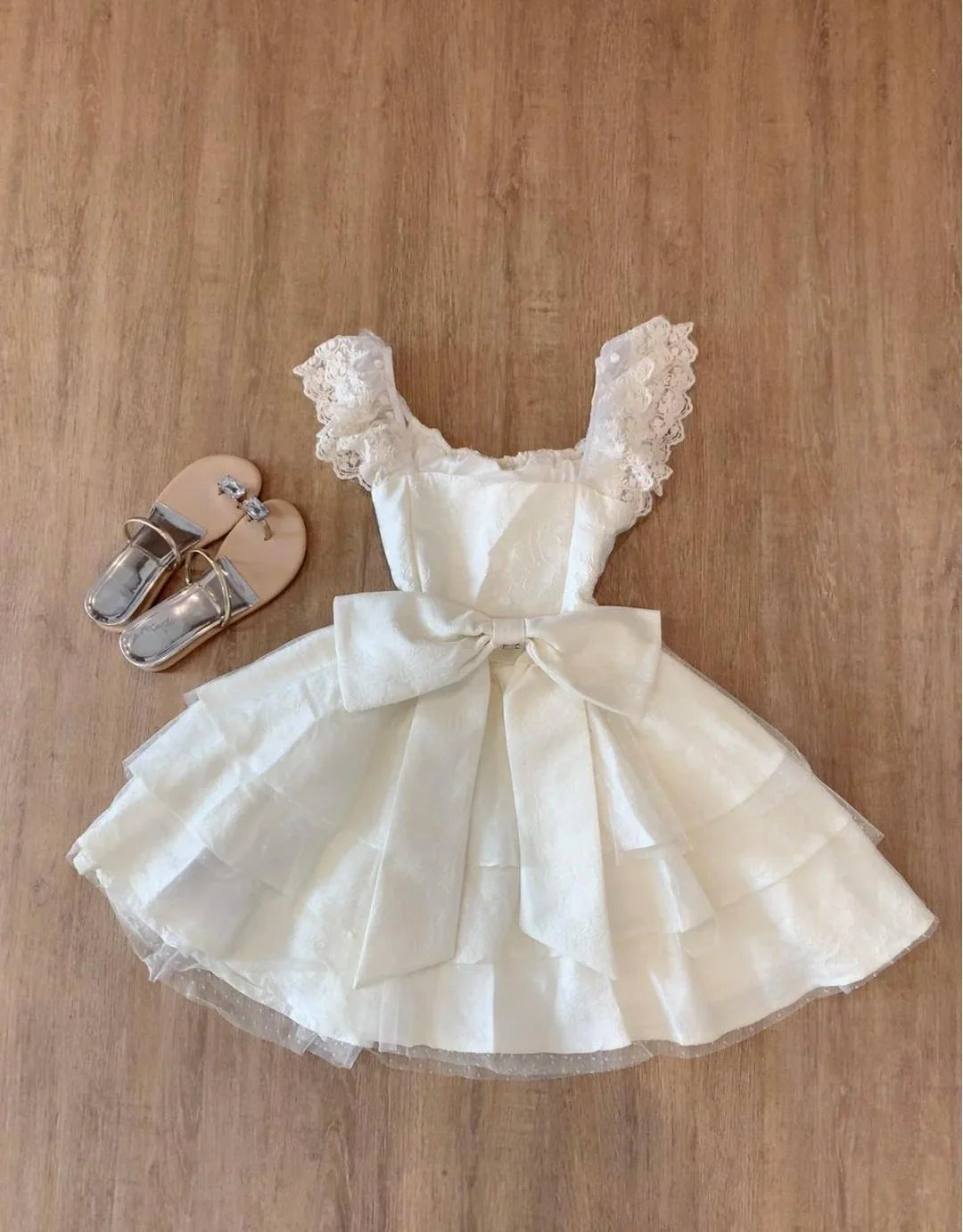 Sweet Lace Layered Tulle Retro Homecoming Dress with Bow  Short Prom Dresses