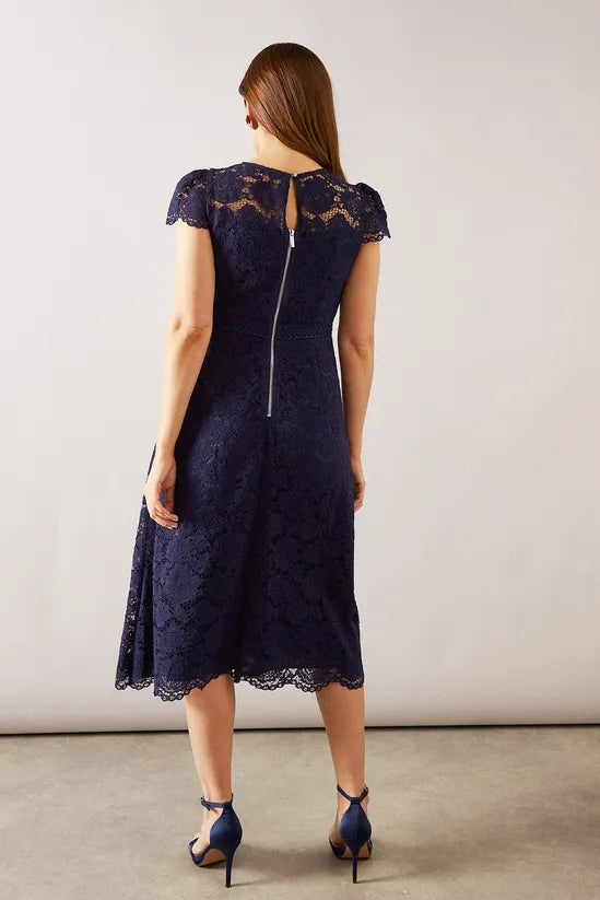 Lace Fit And Flare Midi Mother Of The Bride Outfits Dress