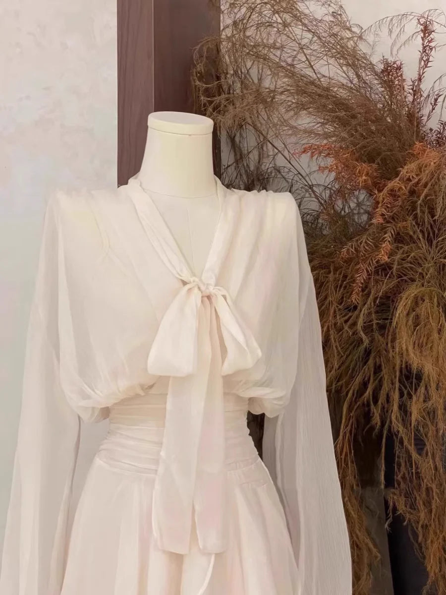 Cute 2 Pieces Long Sleeves Camisole Ivory Unique design Women's Short Homecoming Dresses